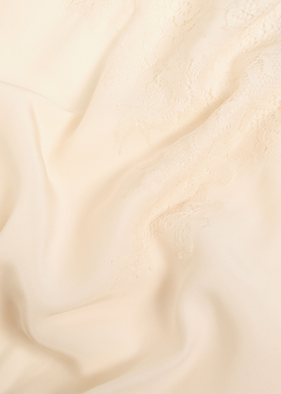 Reformation Silvia Lace-trimmed Silk top - 5