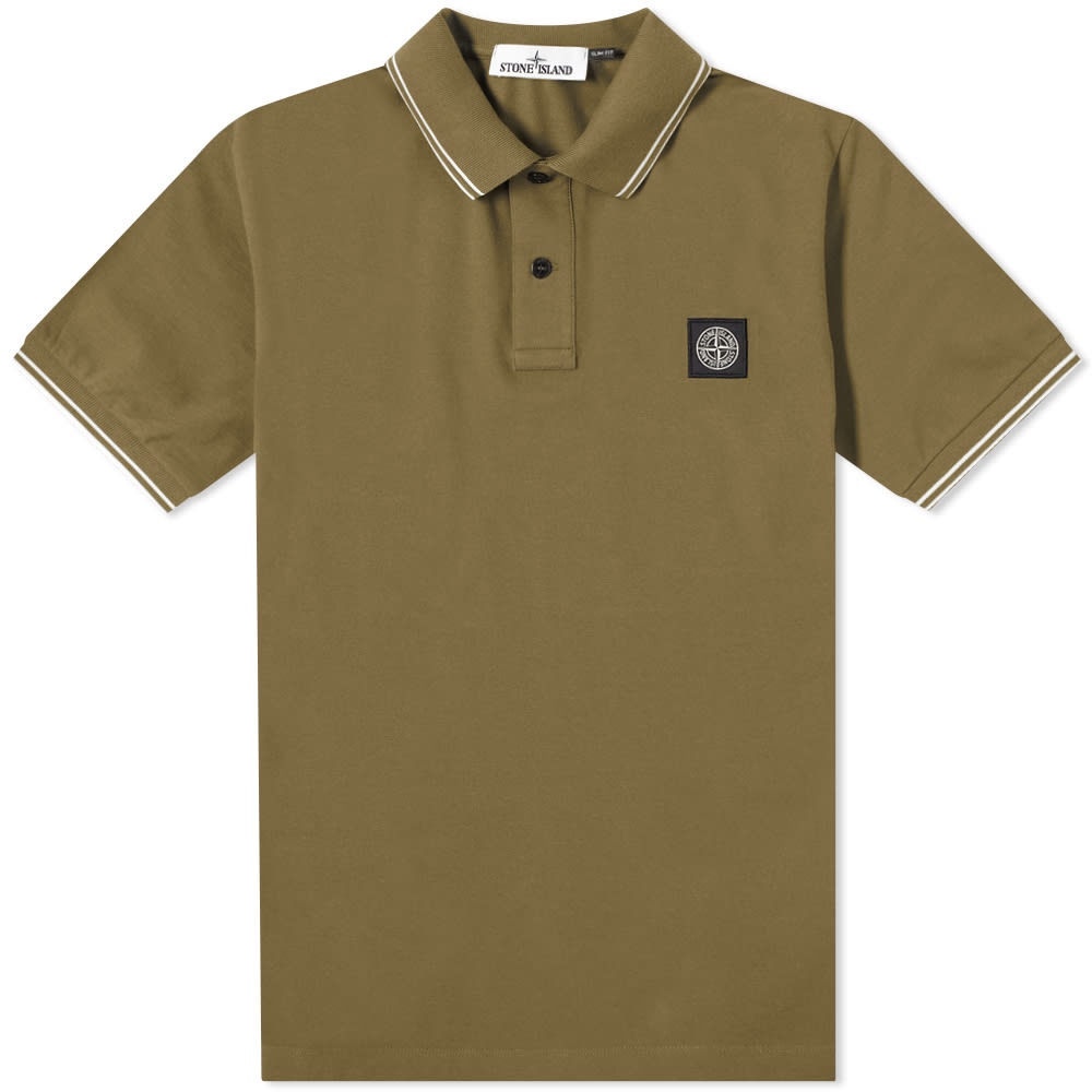 Stone Island Stretch Pique Tipped Polo - 1