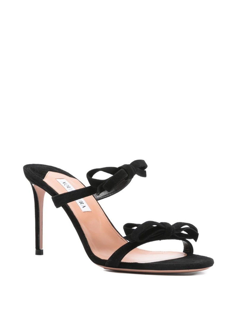 AQUAZZURA 100mm Soave bow-embellished stiletto sandals outlook