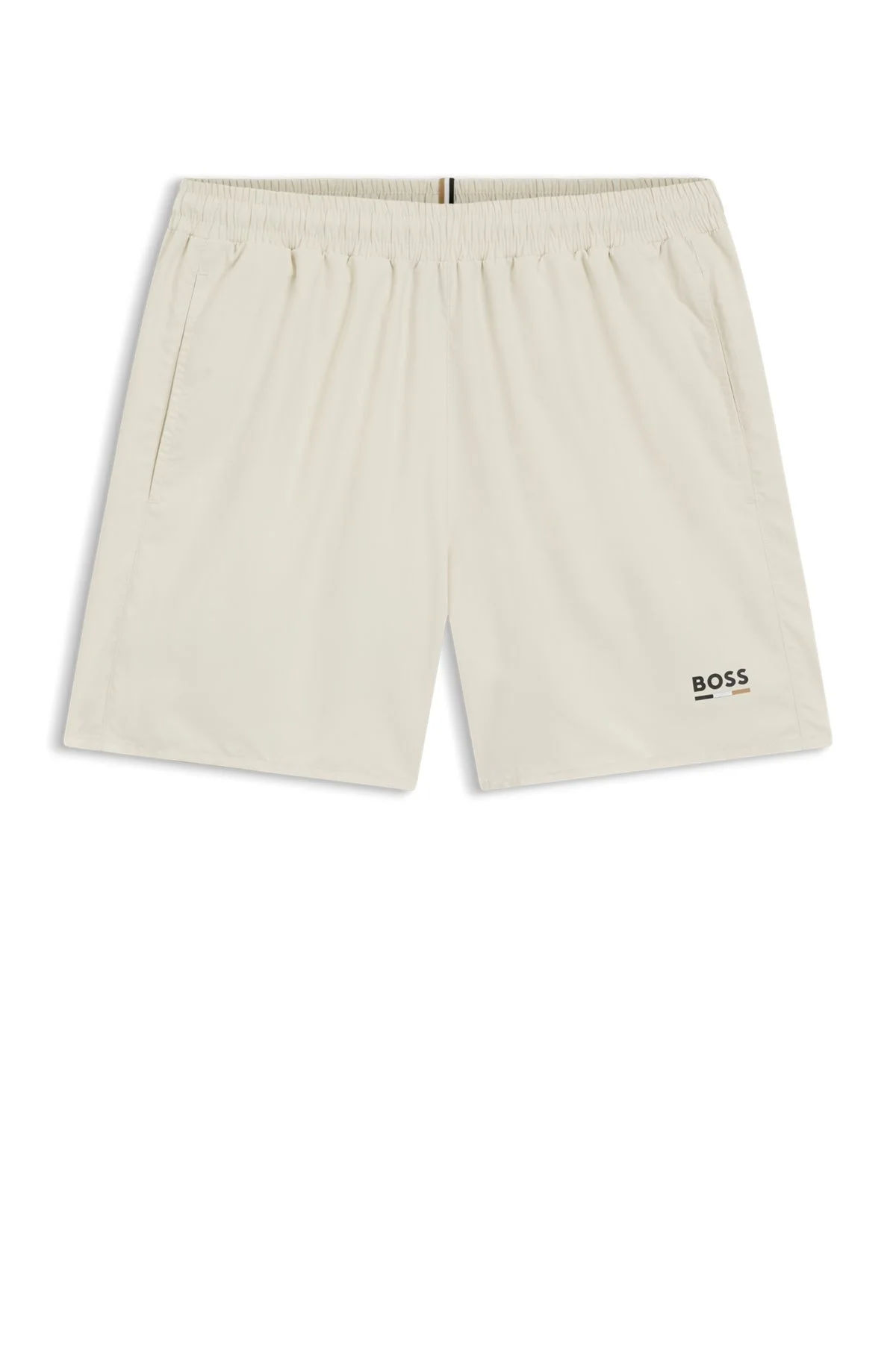 SWIM SHORTS WITH LOGO PRINT AND SIGNATURE-STRIPE DETAILS - 1