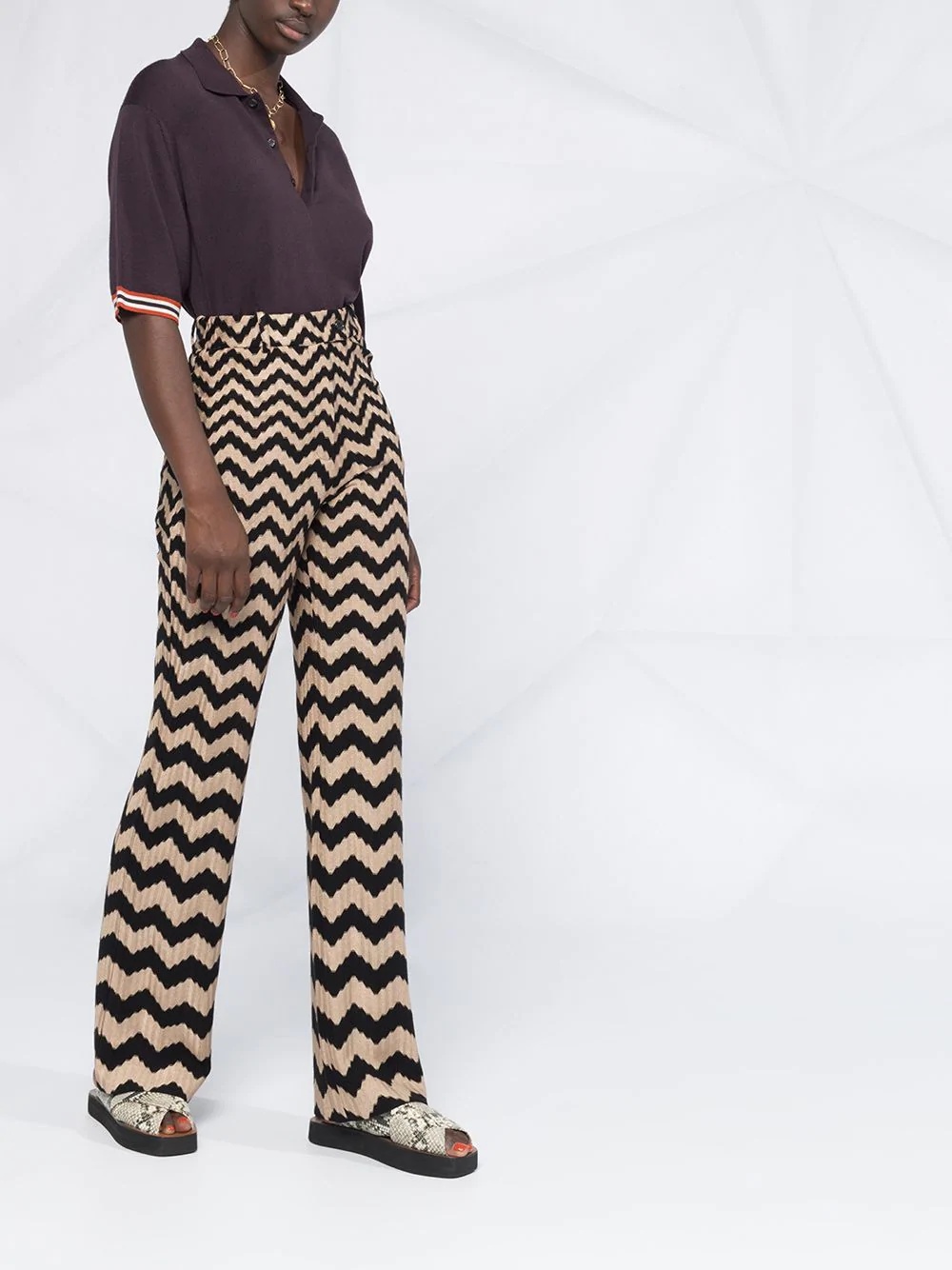 zig zag print trousers - 6