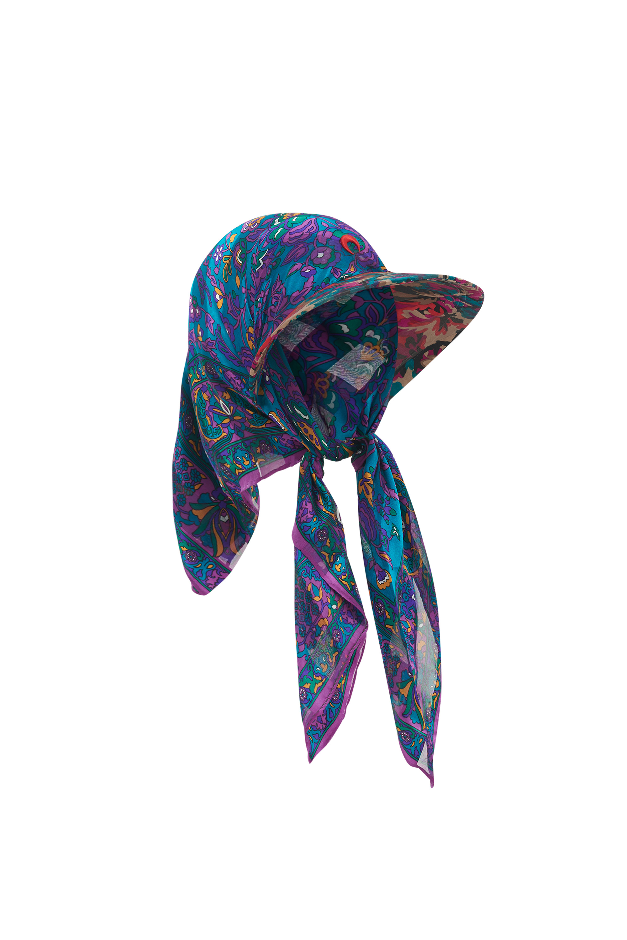Regenerated Silk Scarves Veiled Cap - 6
