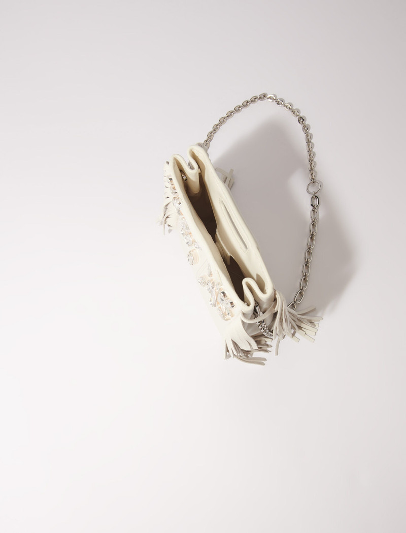 M mini leather bag with diamantés 6