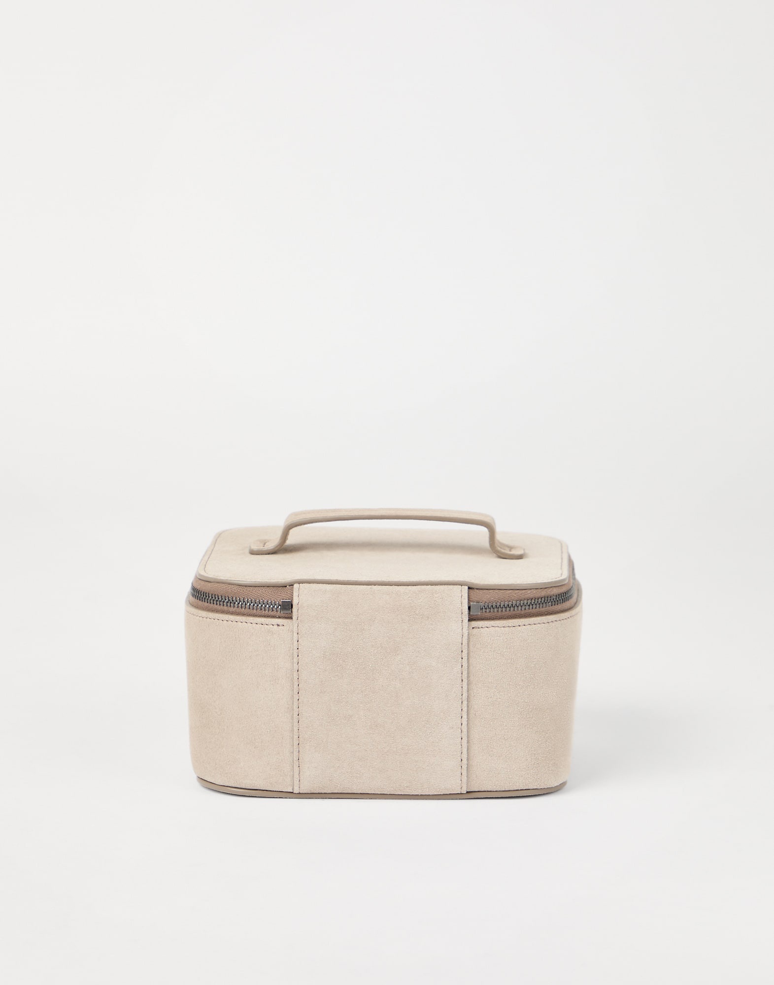 Suede jewelry box with shiny zipper pull - 2