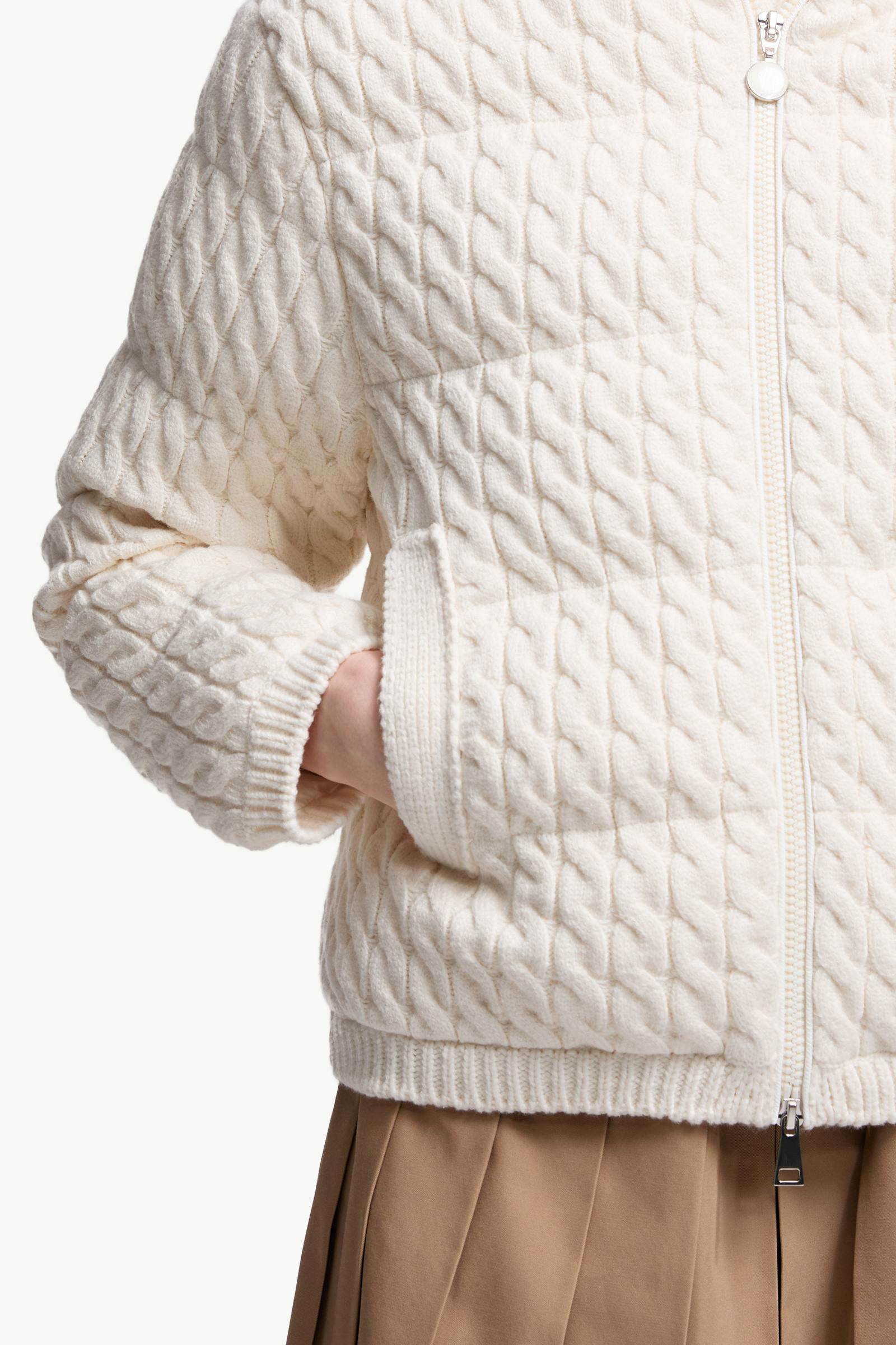 Padded Wool & Cotton Zip-Up Cardigan - 7