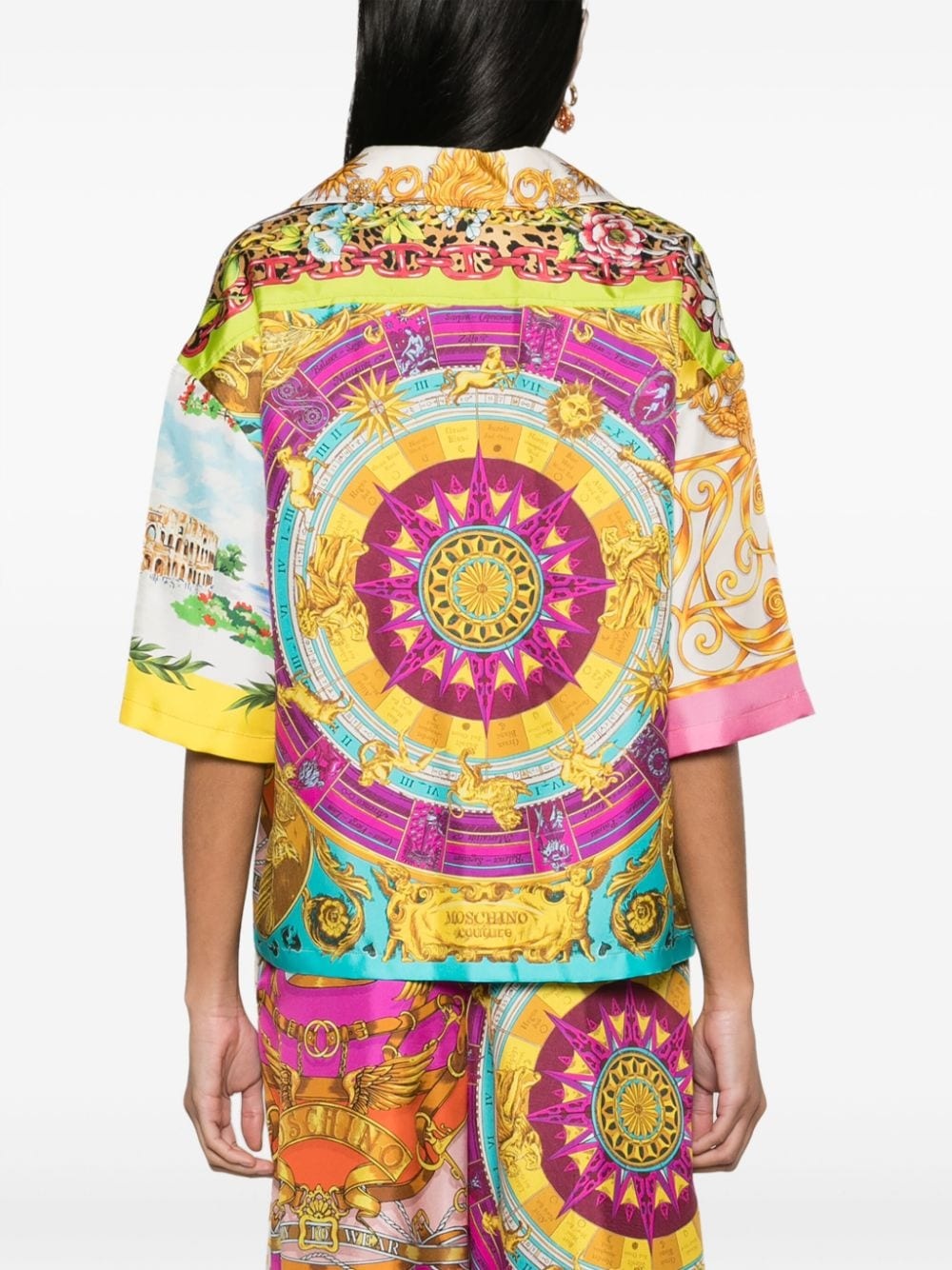 graphic-print silk shirt - 4