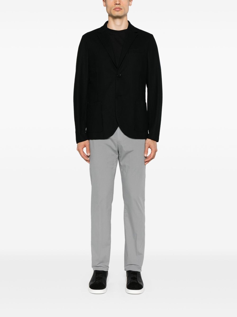 notched-lapels single-breasted blazer - 2