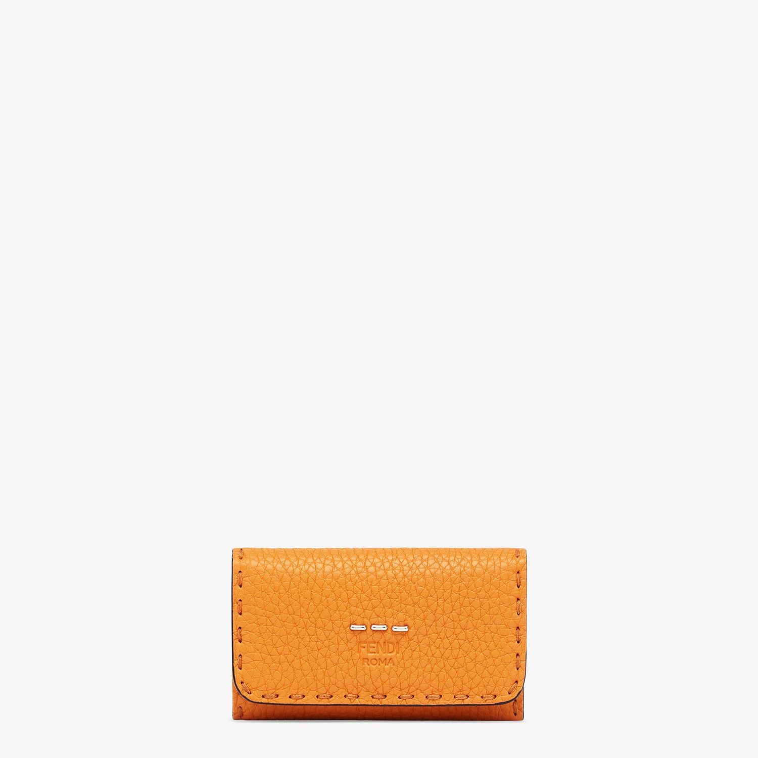 Orange leather pouch - 1