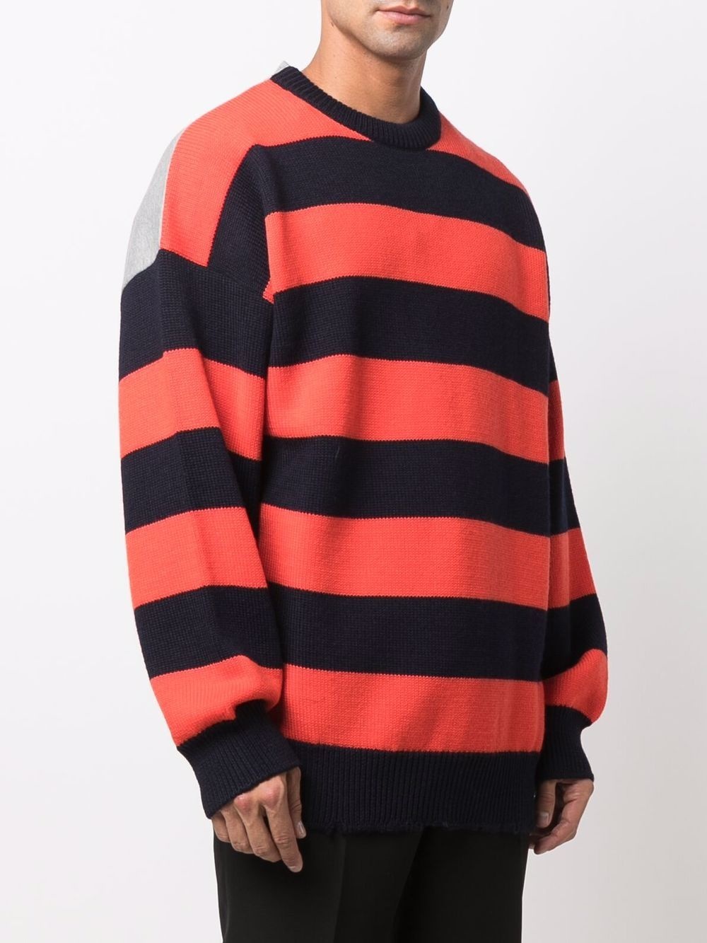 panelled striped jumper - 3