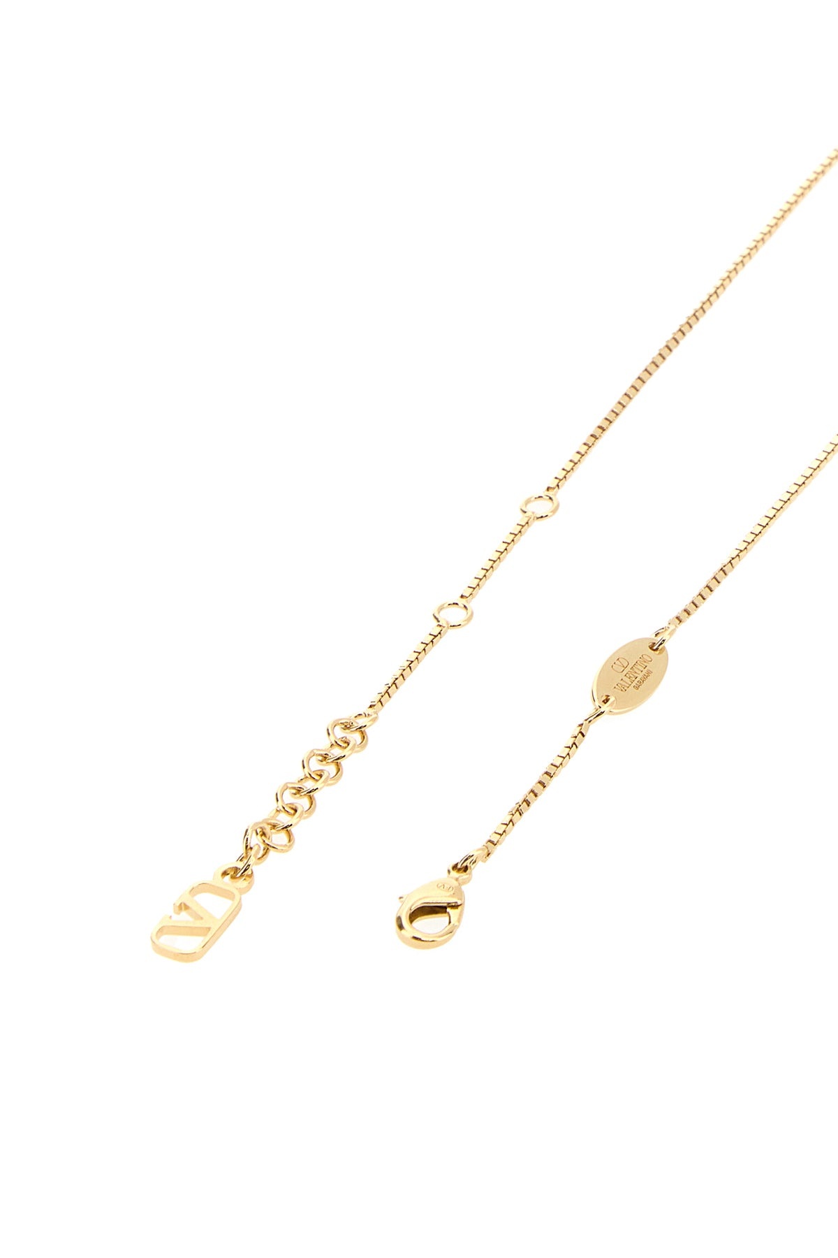 Gold metal VLogo necklace - 3