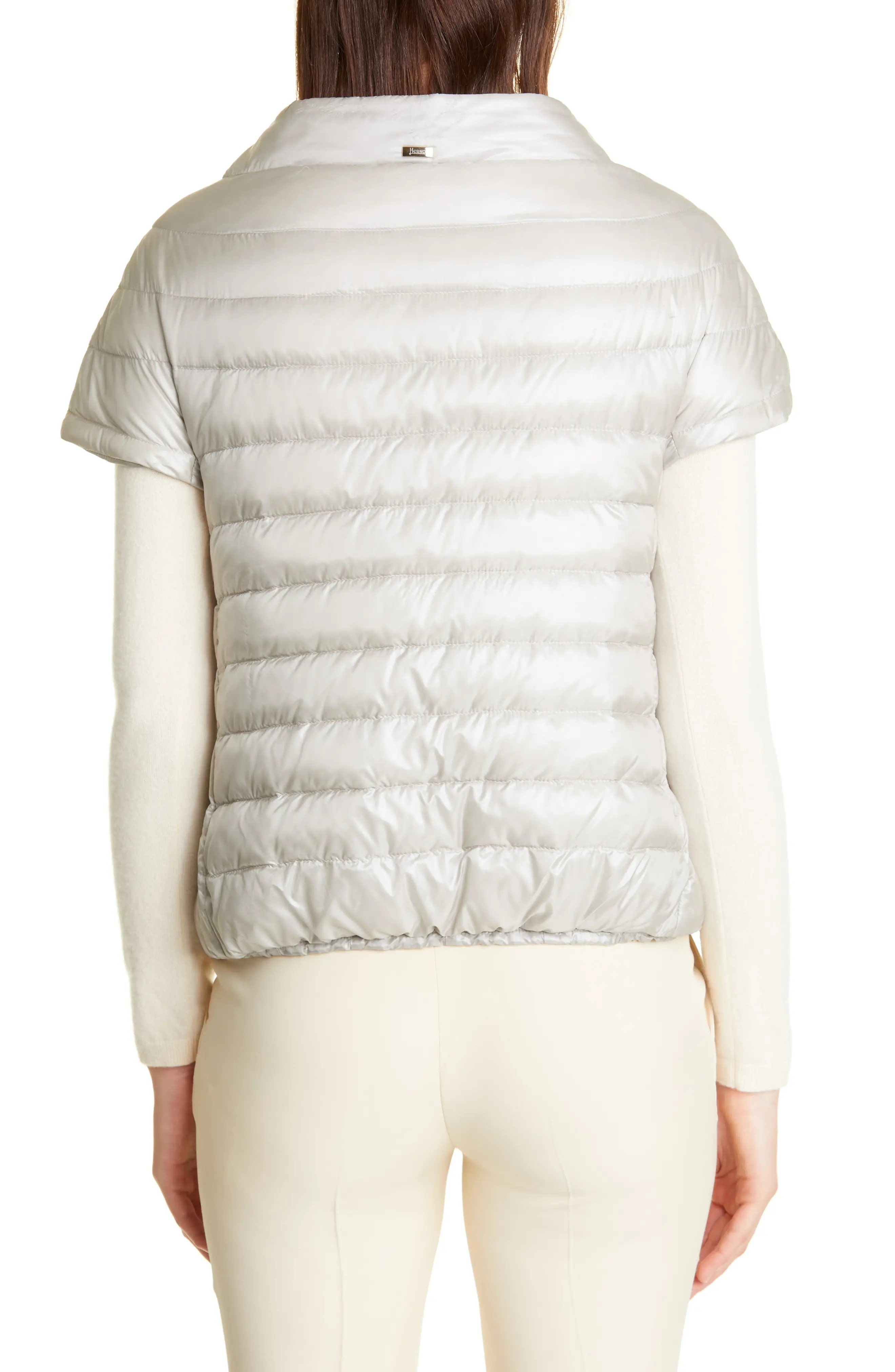 Emilia Cap Sleeve Quilted Down Jacket in 9402 /Silver - 2