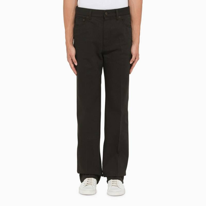 Regular black cotton denim jeans 1