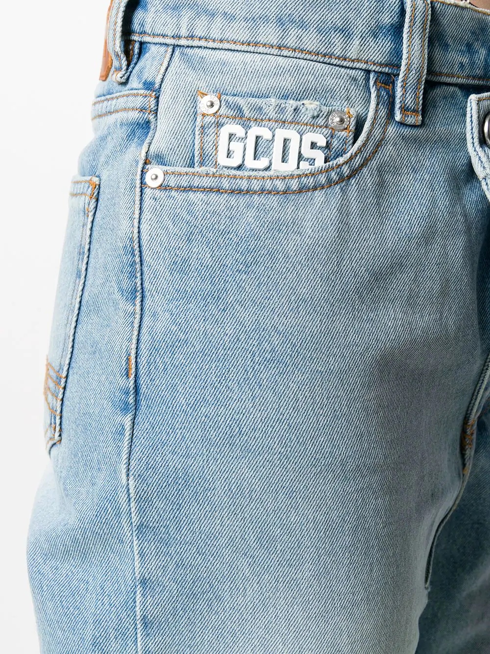 embroidered logo jeans - 5