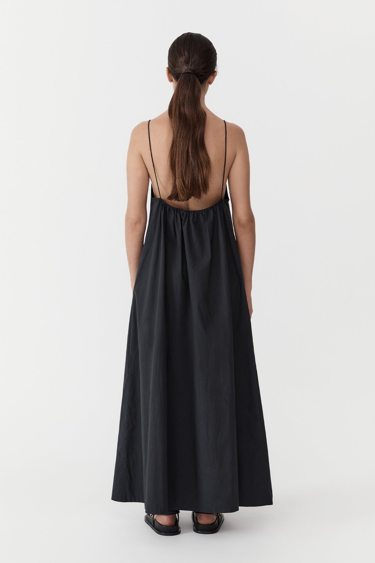 Relaxed Drawstring Dress - Black - 4