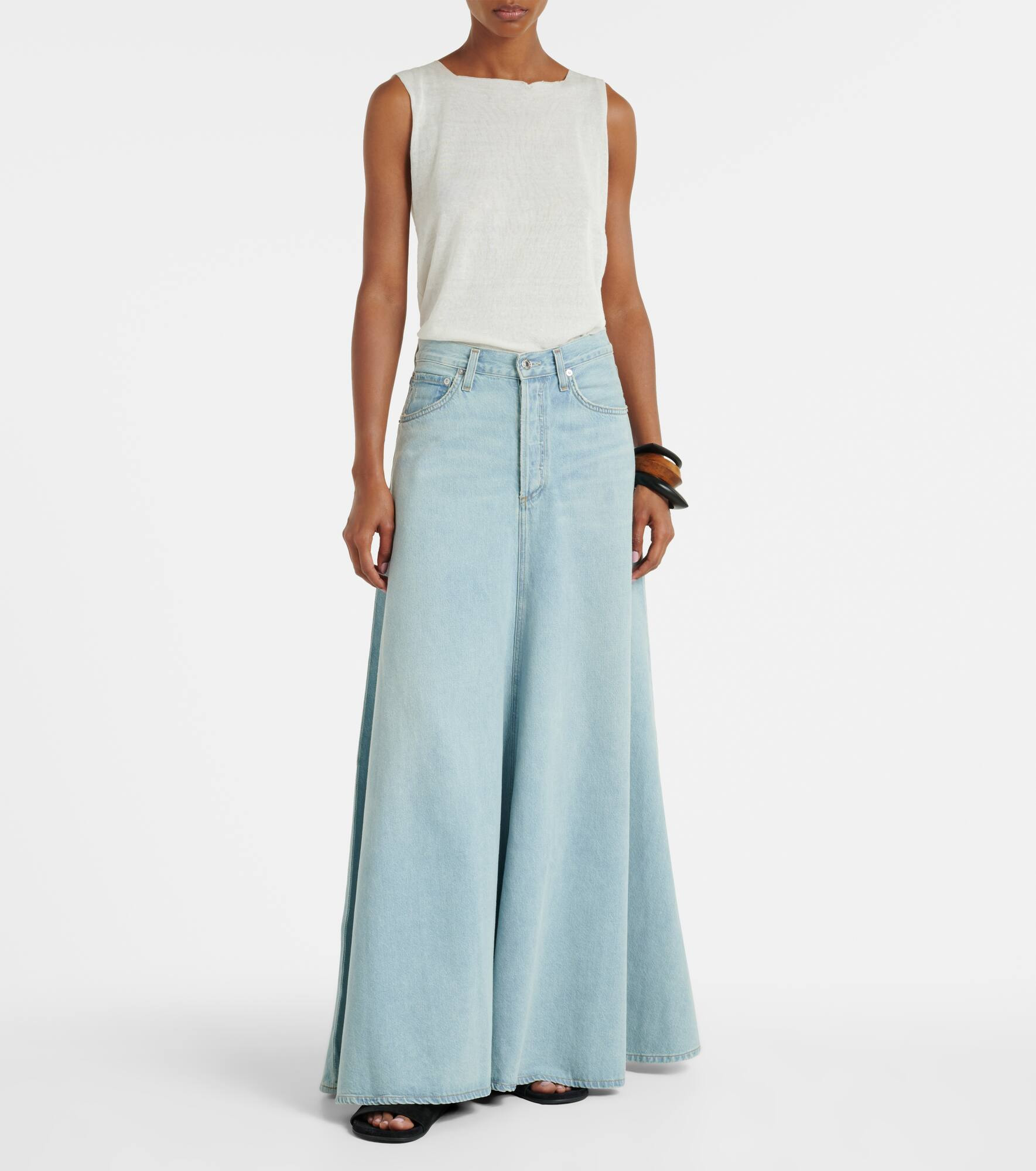 Odin mid-rise denim maxi skirt - 7
