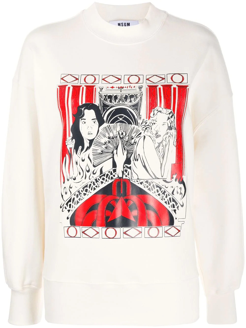 graphic print crew neck sweatshirt - 1