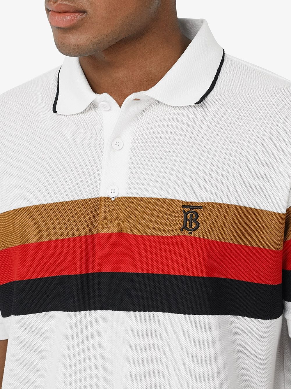 Monogram motif striped polo shirt - 5