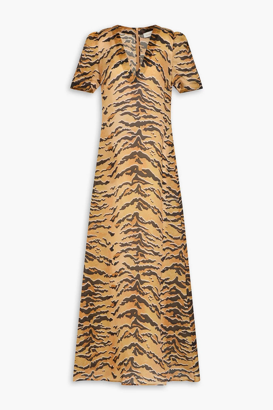 Tiger-print silk maxi dress - 1