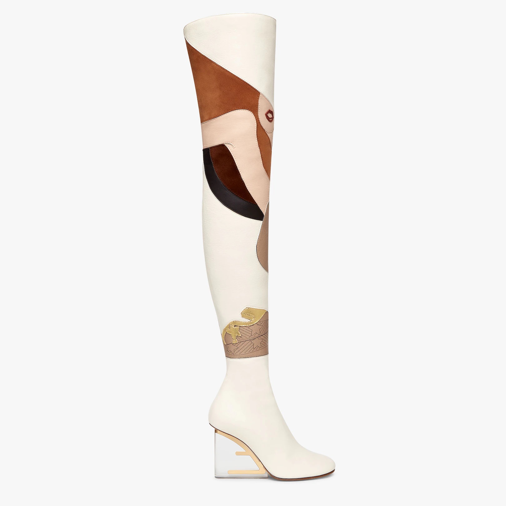 Multicolor nappa leather over-the-knee boots - 1
