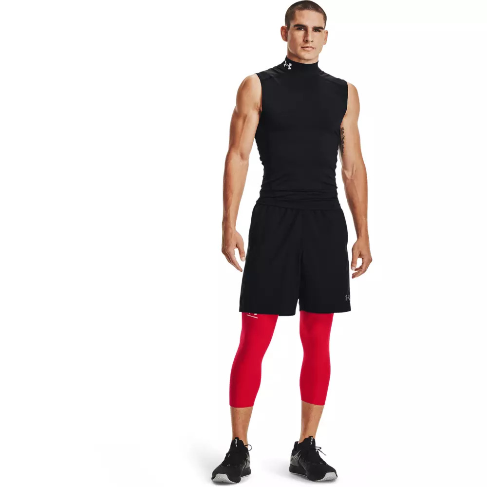 Men's Red HeatGear Armour Â¾ Leggings - 6