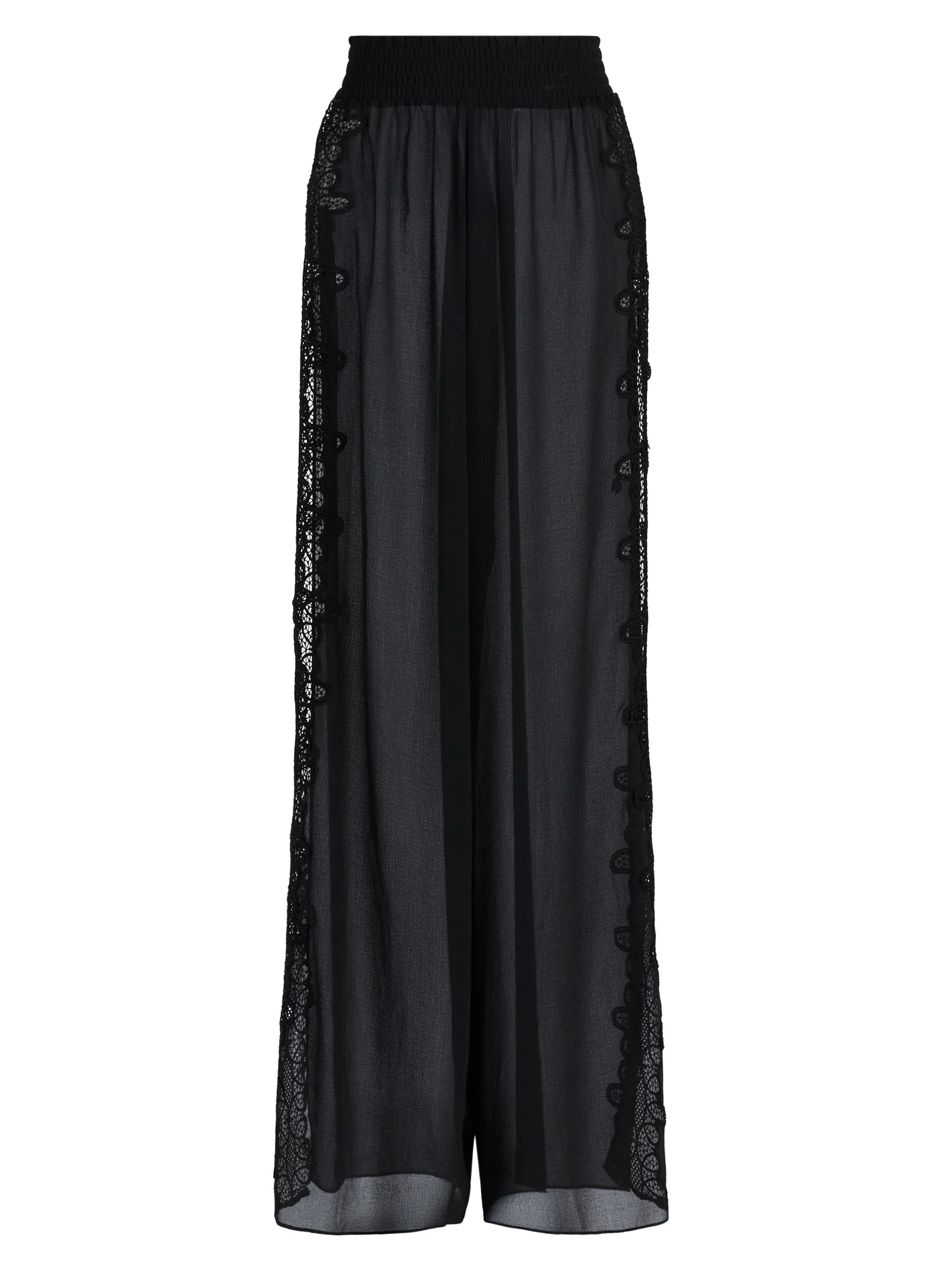 Women's Athena Lace Wide-Leg Cover-Up Pants - Black - 1