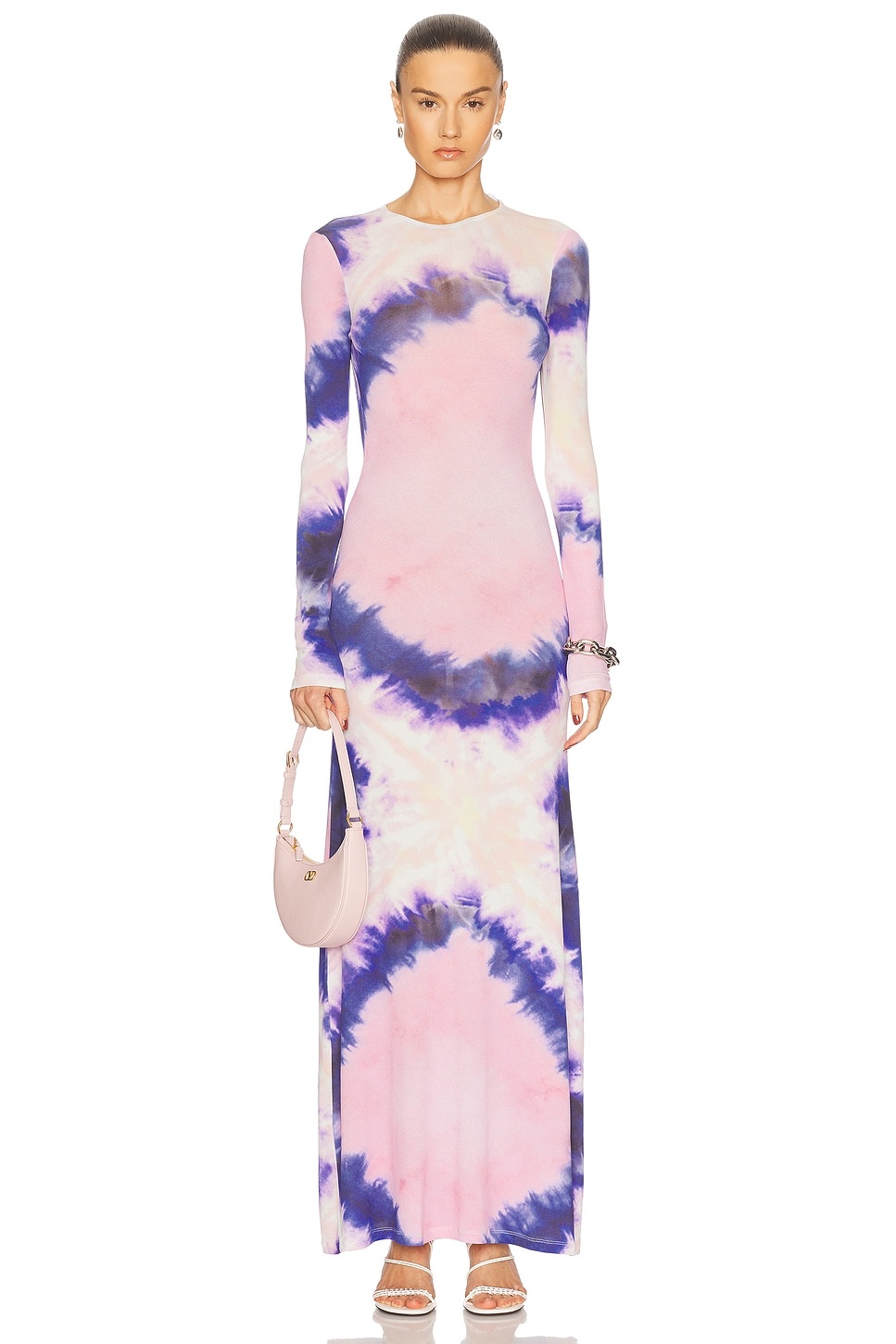 Long Sleeve Open Back Maxi Dress - 1
