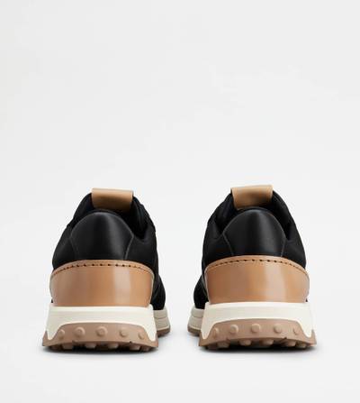 Tod's SNEAKERS IN LEATHER AND TECHNICAL FABRIC - BLACK outlook