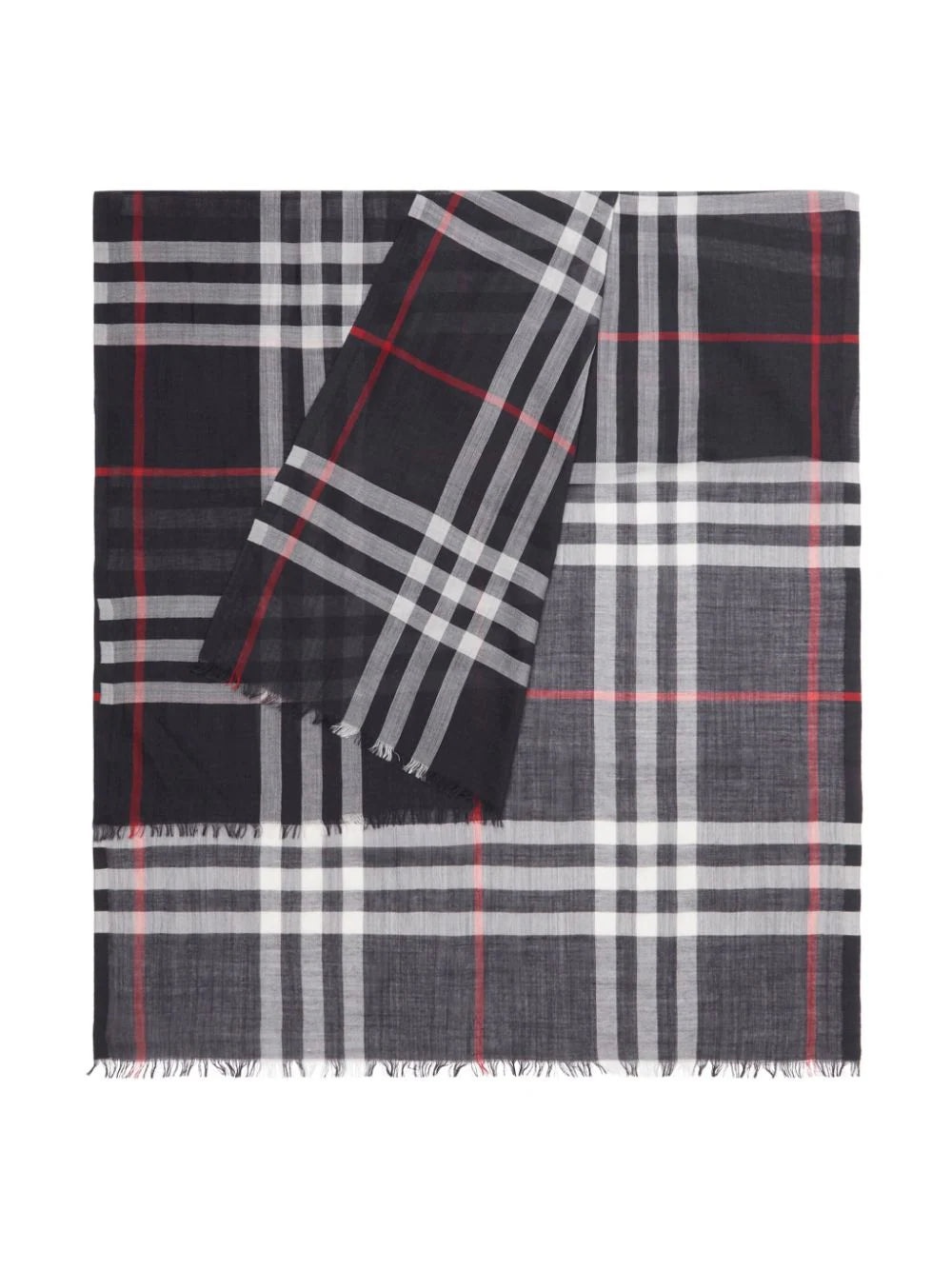 CHECK WOOL-SILK SCARF - 3