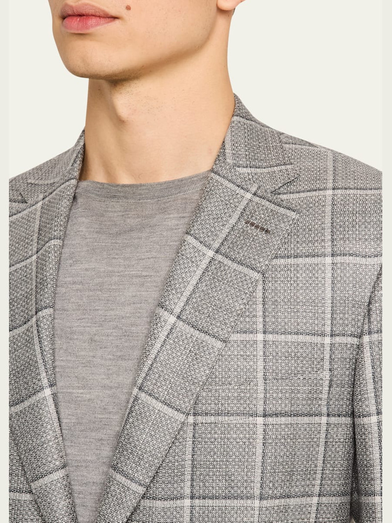 Men's Cashmere-Blend Plaid Sport Coat 5