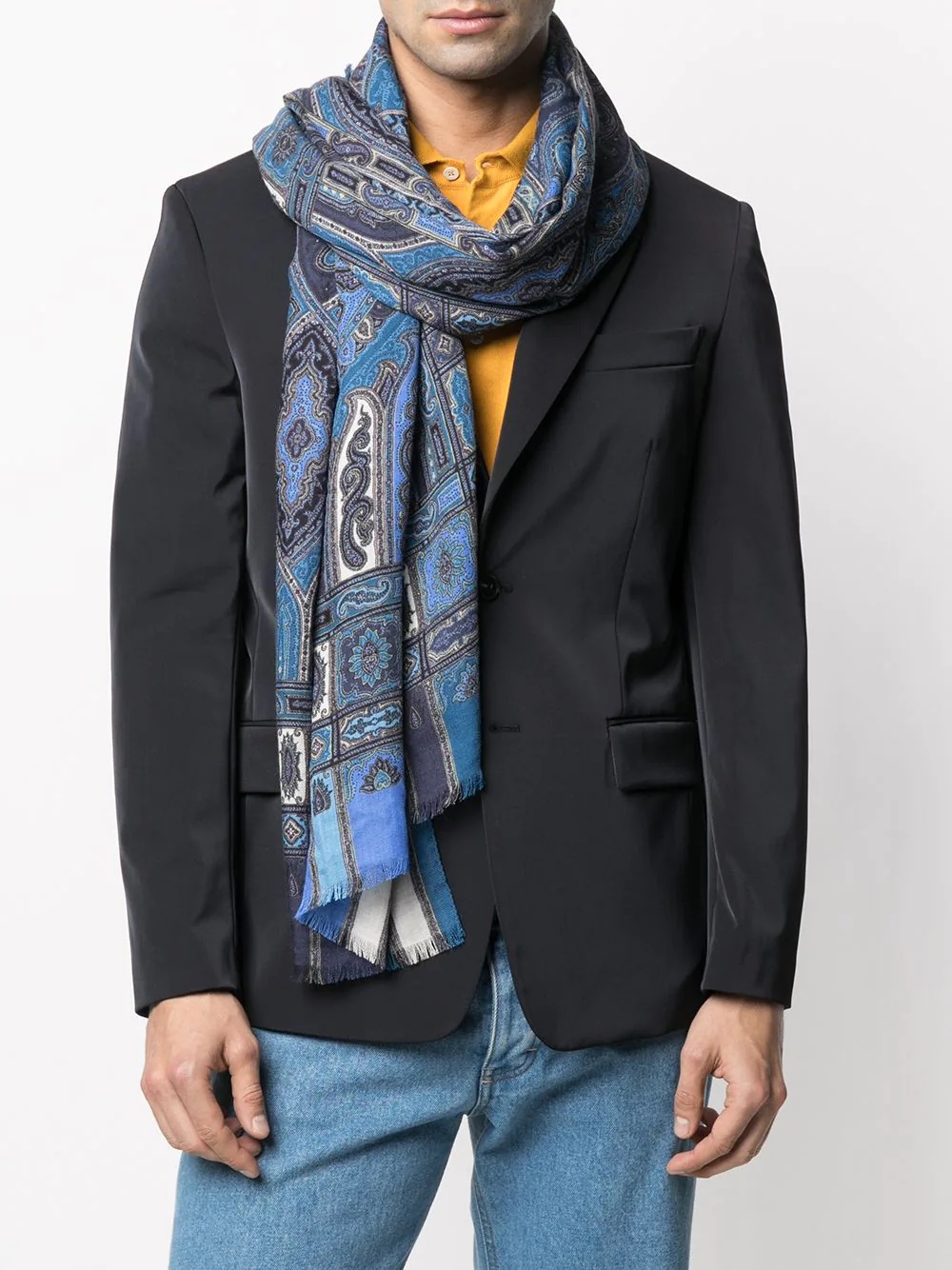 paisley print fringed scarf - 2