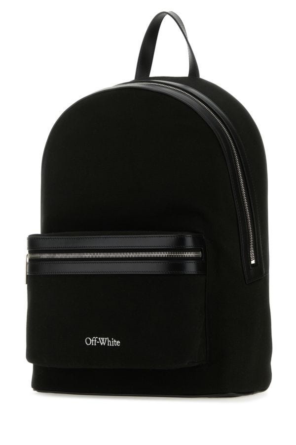 Off White Man Black Canvas Core Backpack - 2