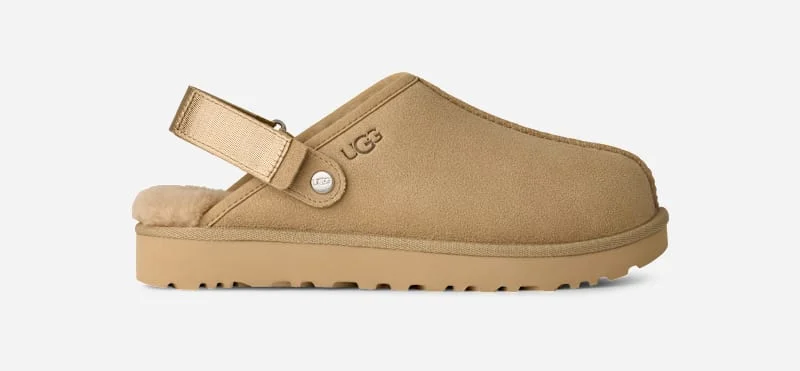 ® Women's Lanah Clog Suede Slippers in Mustard Seed - 1