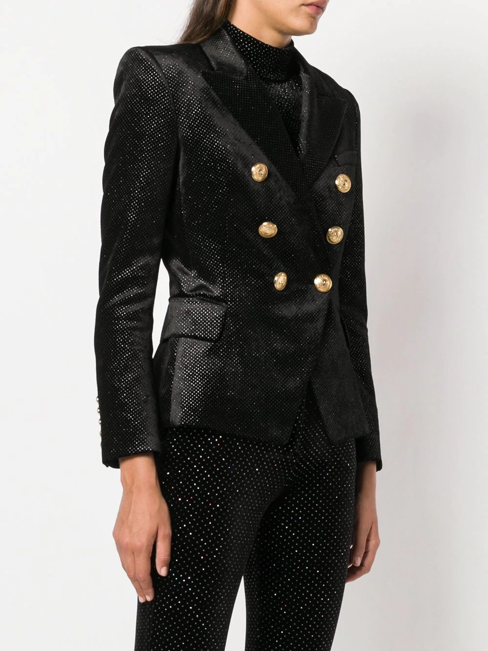 rhinestone embellished blazer - 3