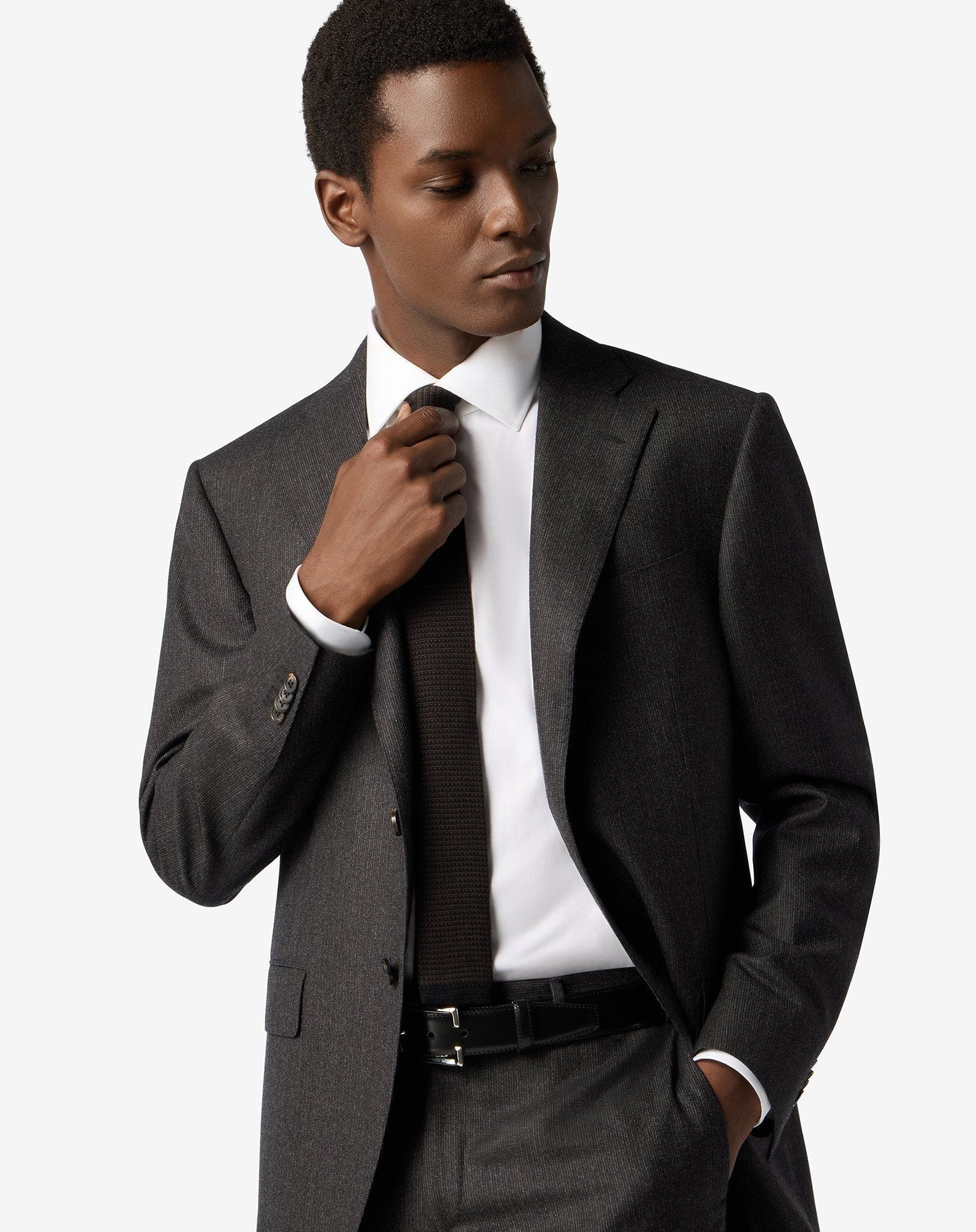 Grey wool flannel and cashmere suit - 4