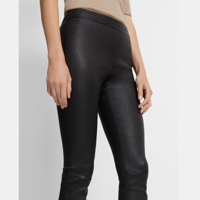 Theory Slim Kick Pant in Leather outlook
