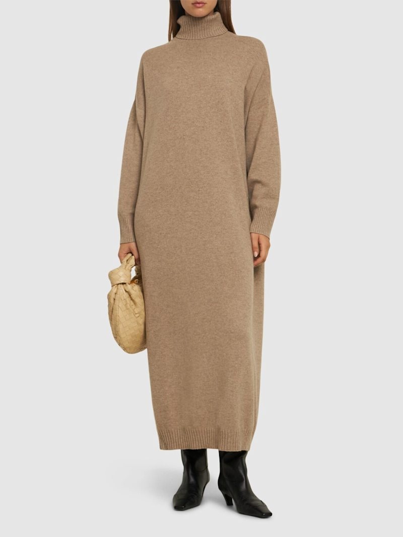 Cashmere turtleneck midi dress - 2