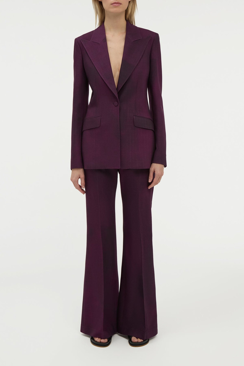 GABRIELA HEARST Leiva Blazer in Bordeaux Virgin Wool outlook