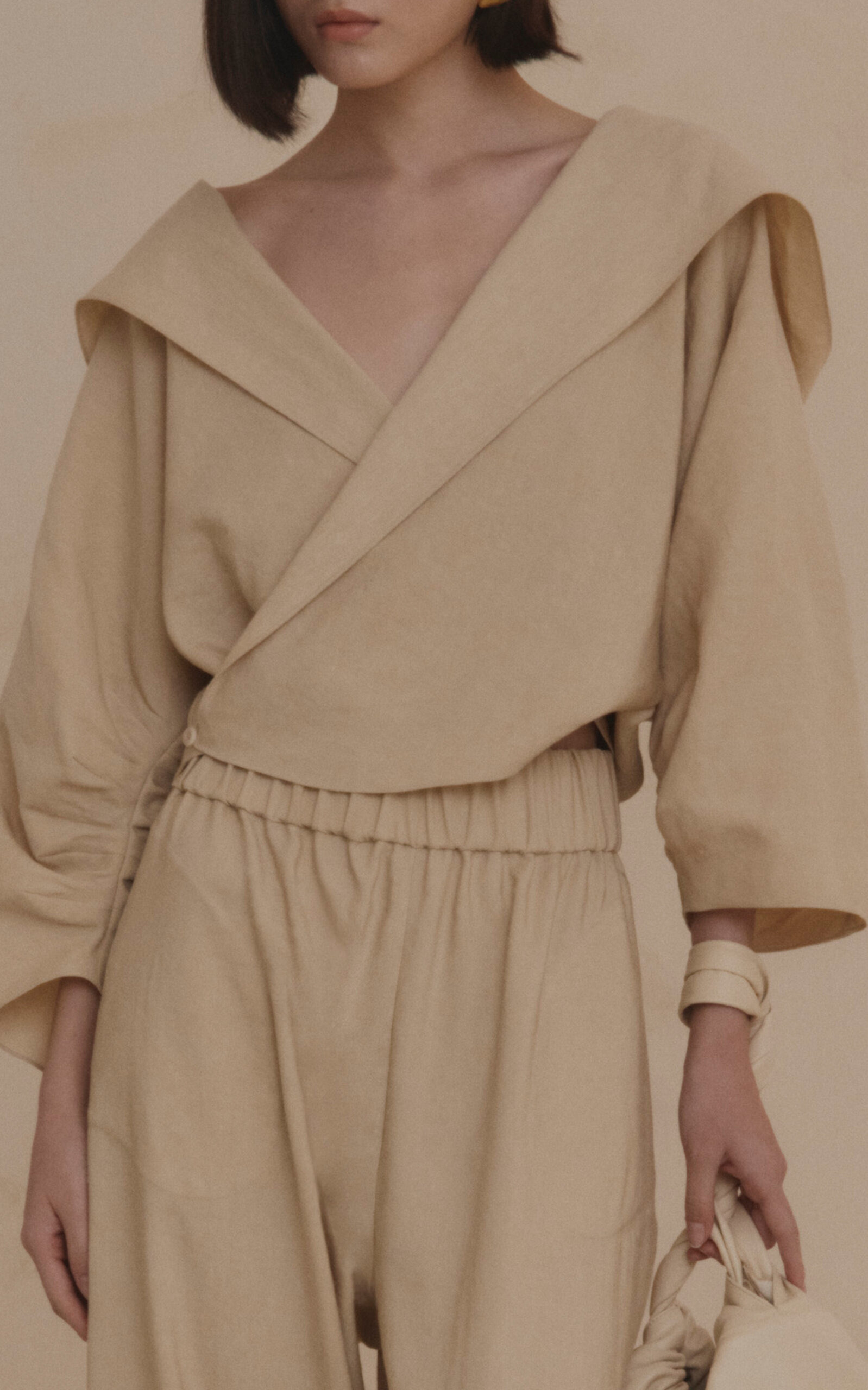 Rocco Linen-Blend Wide-Leg Pants neutral - 4