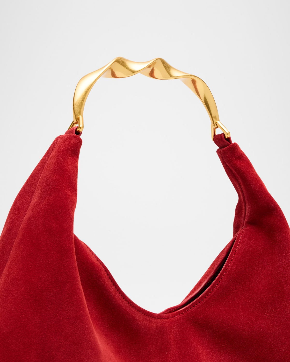 Nixi Suede Twist-Handle Hobo Bag - 5