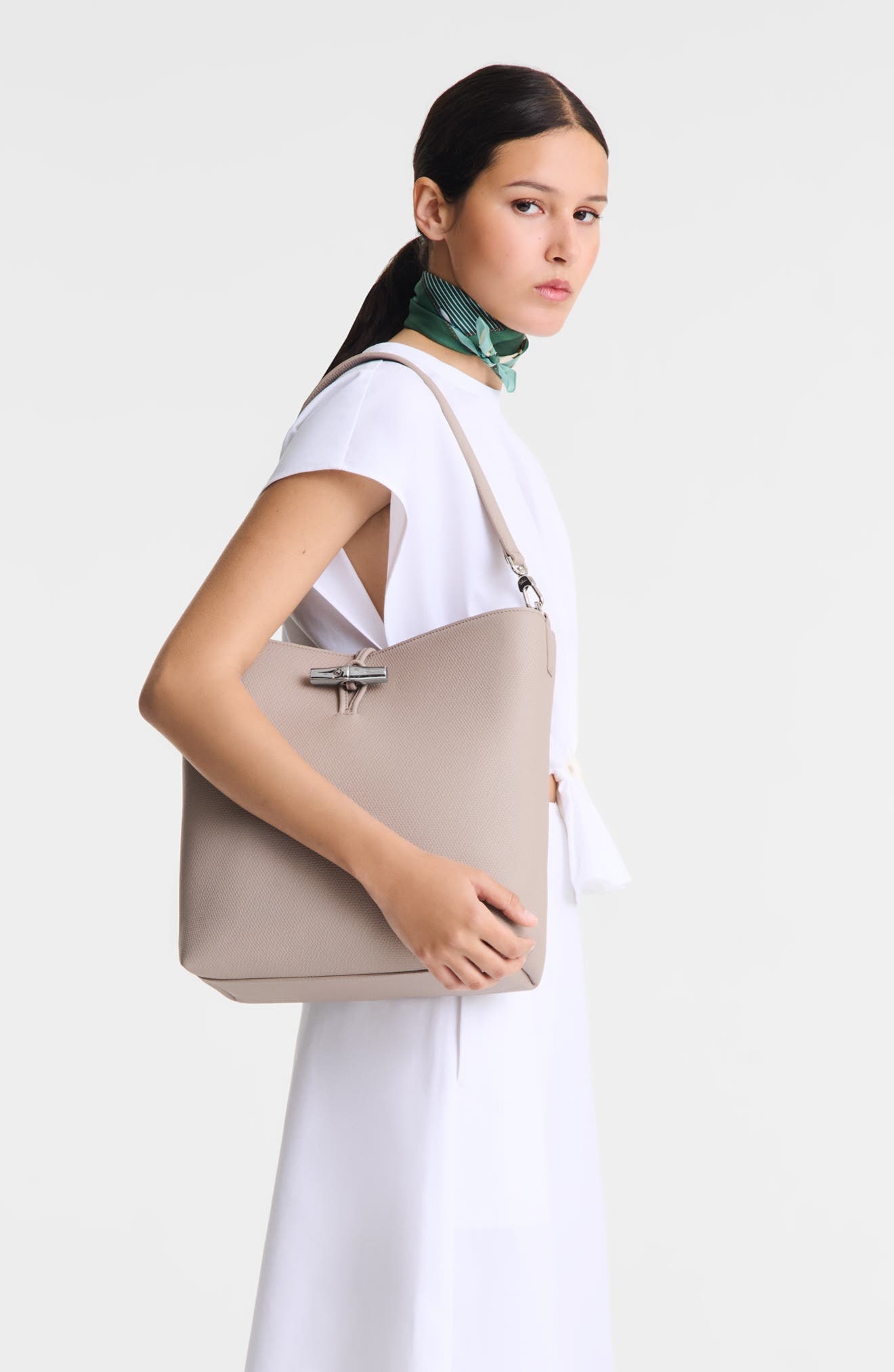 Longchamp Medium Le Roseau Leather Hobo Bag in Clay at Nordstrom - 2