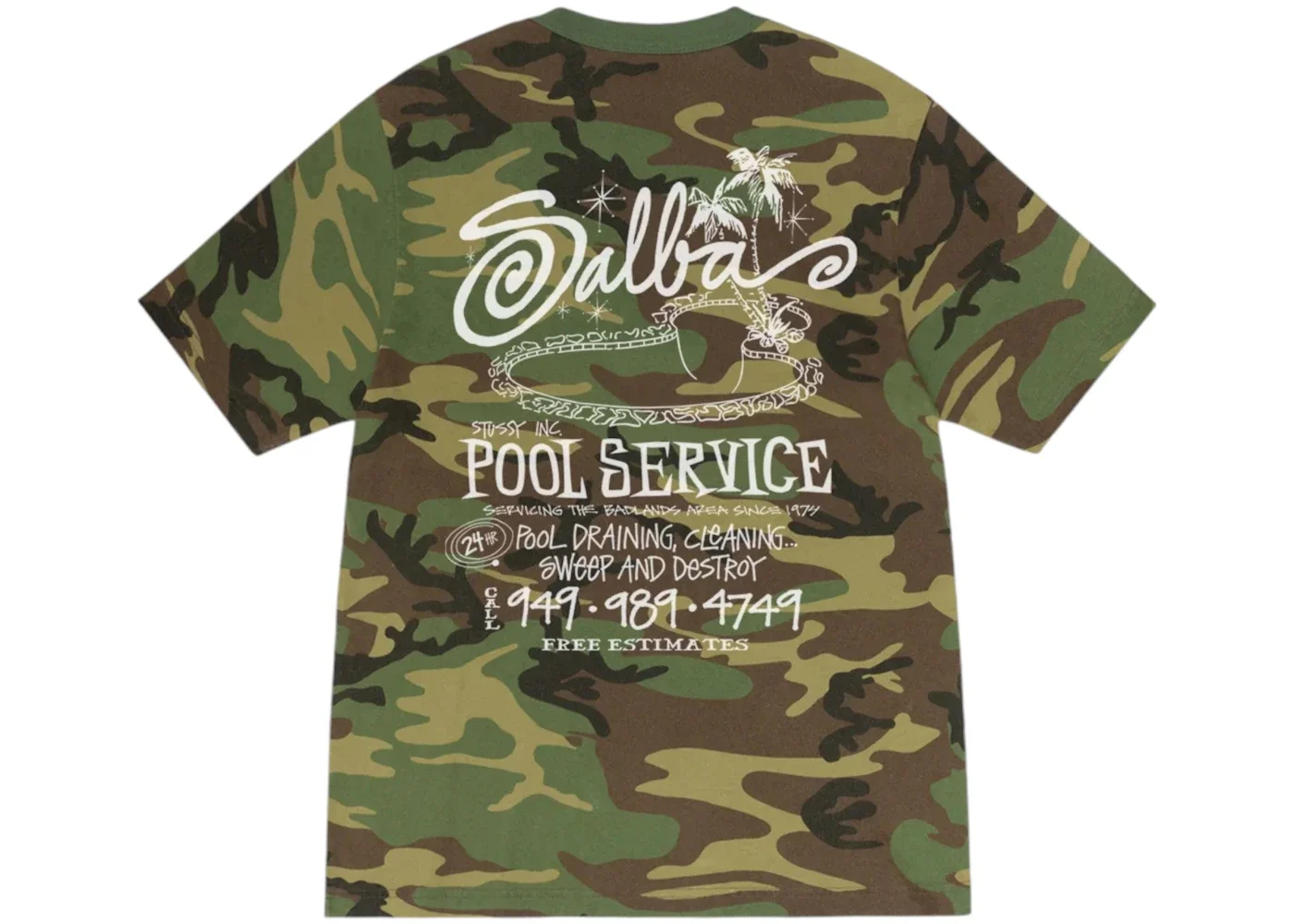 Stussy Pool Service Pigment Dyed Tee Camo - 1