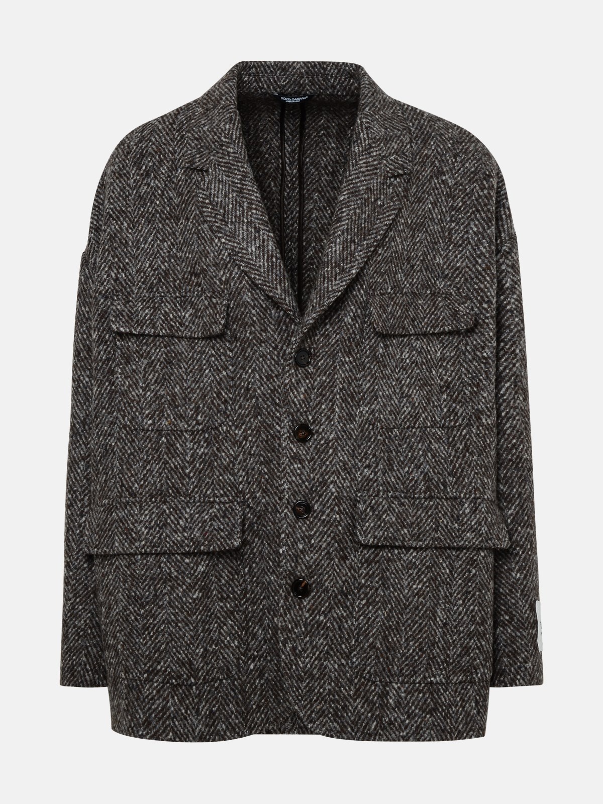 Brown virgin wool blend jacket - 1