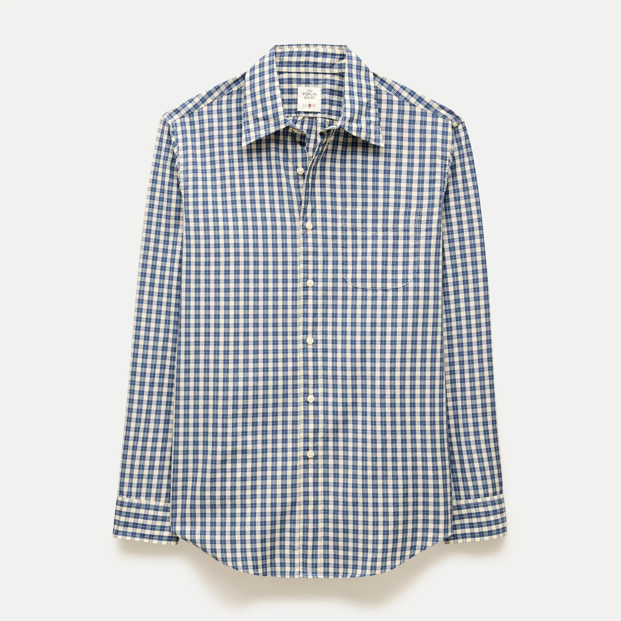 Poplin shirt with point collar - 1