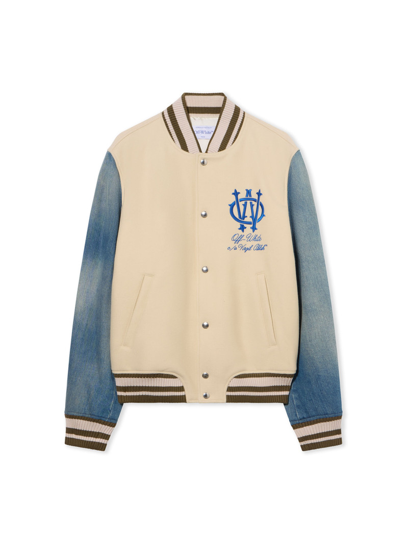Gothic Wool Denim Varsity Jacket 1