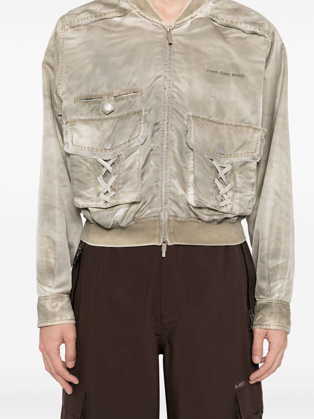 logo-embroidered bomber jacket - 5
