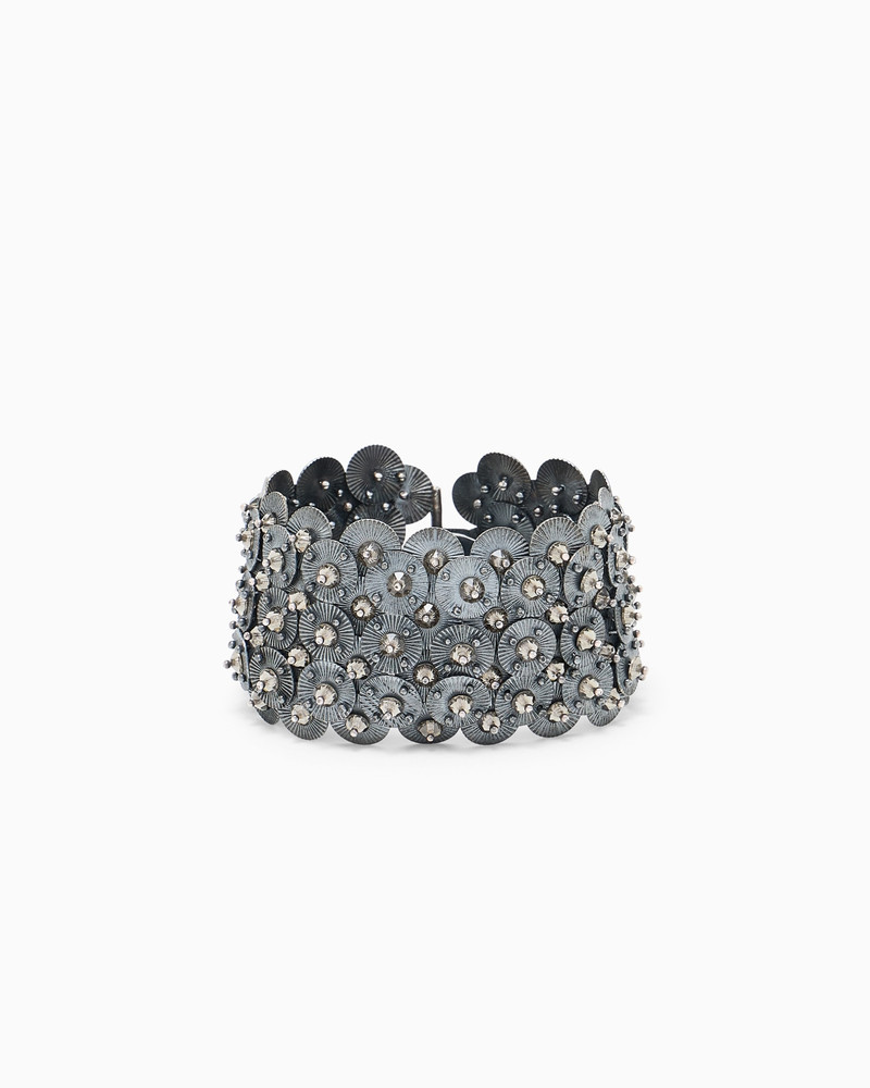 BRASS BRACELET WITH DISCS AND SWAROVSKI CRYSTALS 1
