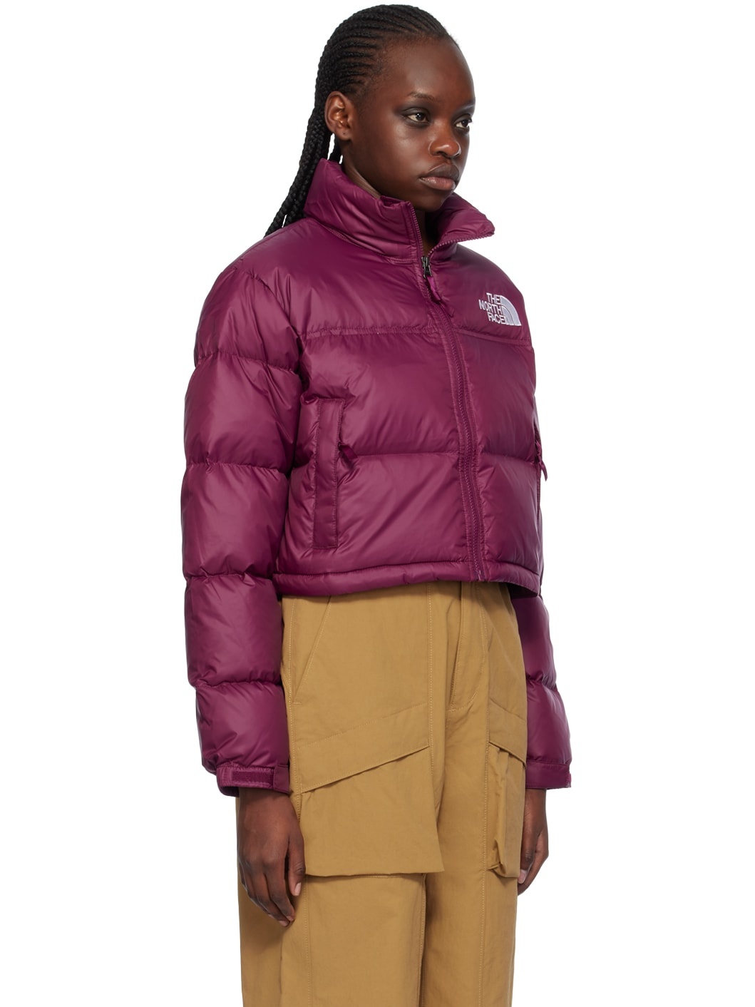 Purple Nuptse Short Down Jacket - 2