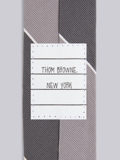 Thom Browne Medium Grey Silk Cotton Awning Stripe Jacquard Tie outlook