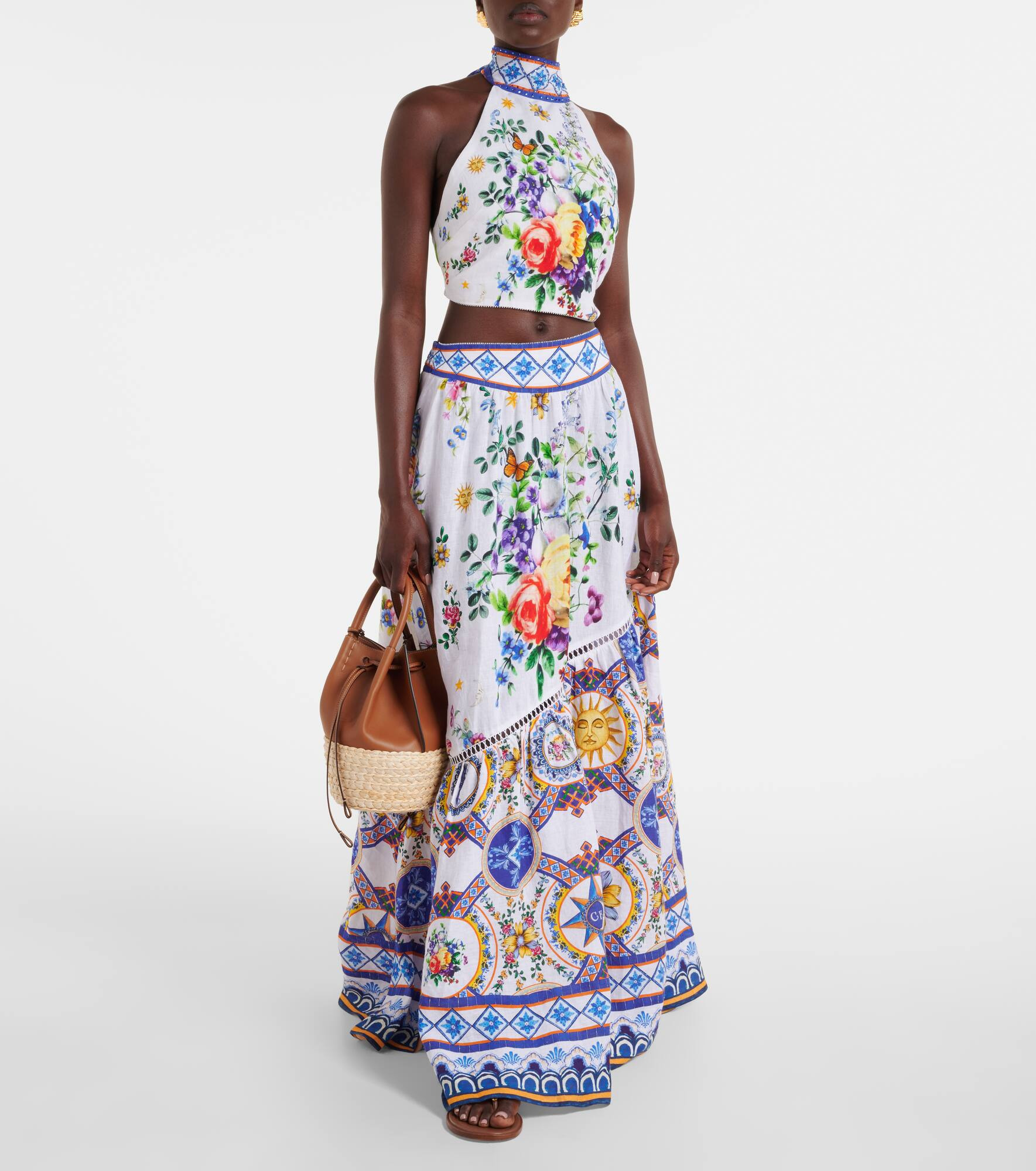 Printed linen maxi skirt - 2