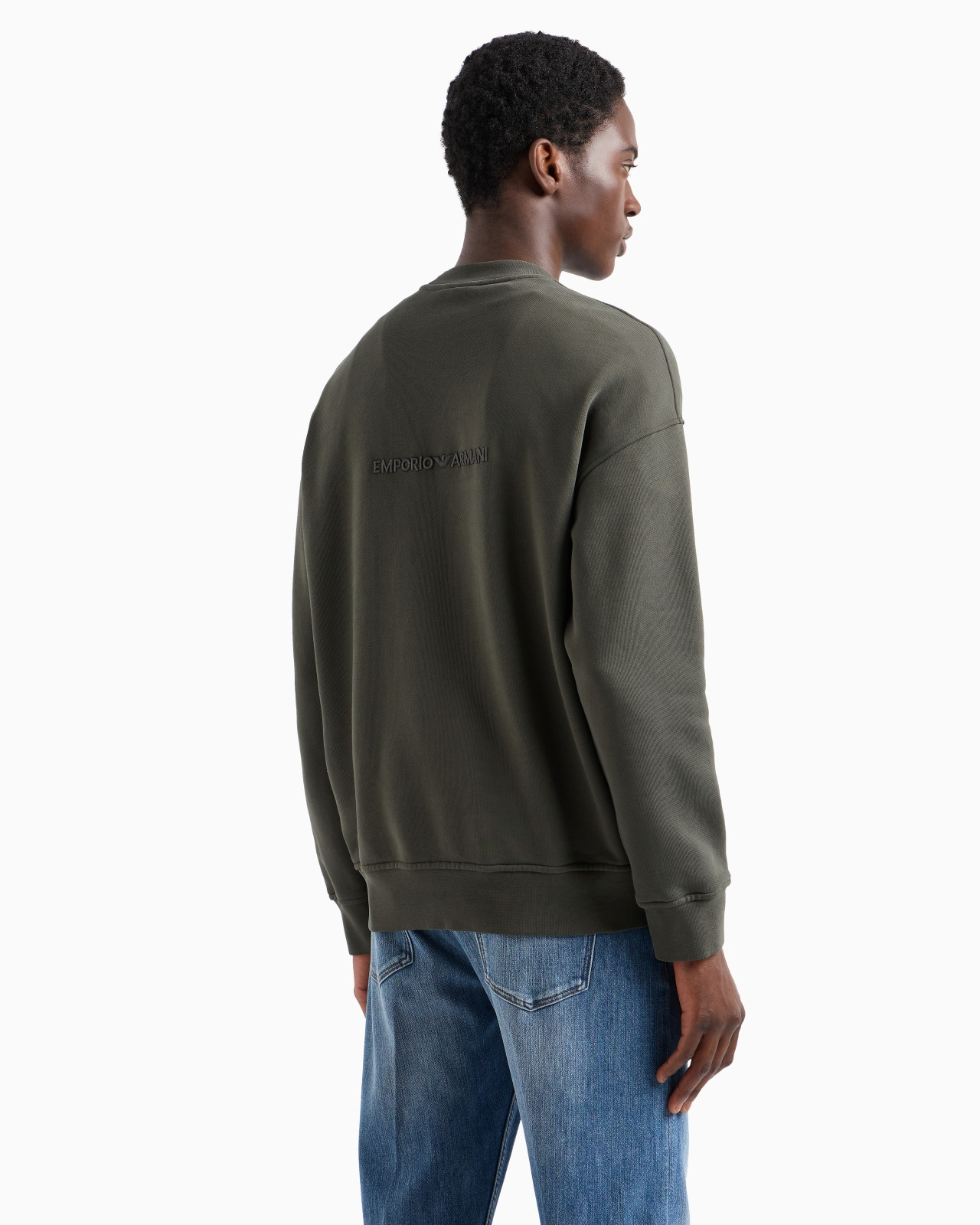 Loose-fit jersey sweatshirt with super-embossed logo embroidery - 3